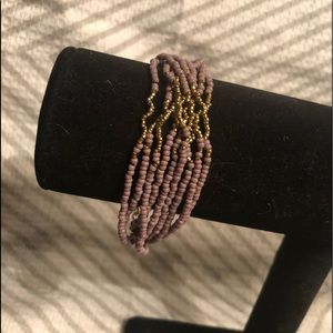 Purple w/Gold beaded bracelet